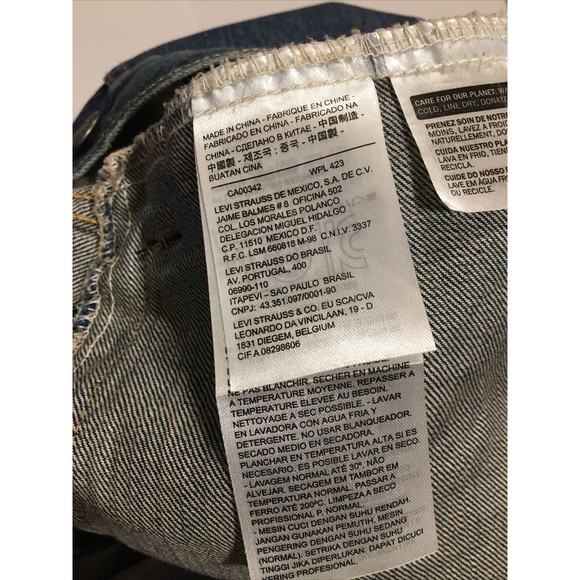 Levi Strauss Levi's Mens Dark Wash Faded Denim Trucker Jacket Size Small - Picture 6 of 9